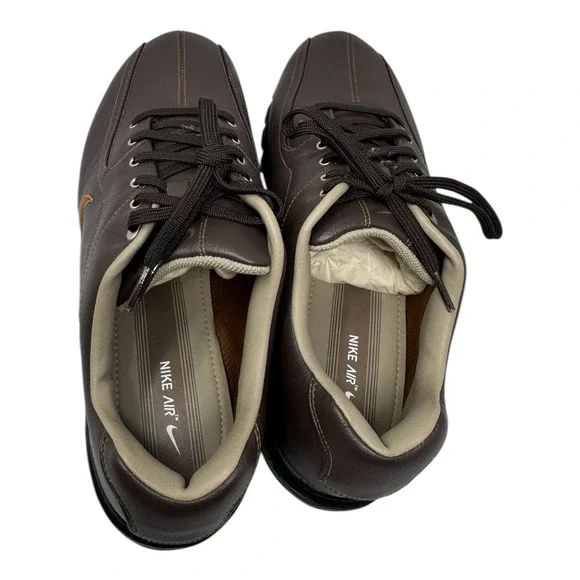 Nike 🔥Air Max Revive‎ Mens ⛳️Brown Leather Golf Shoes Size 11Spikes